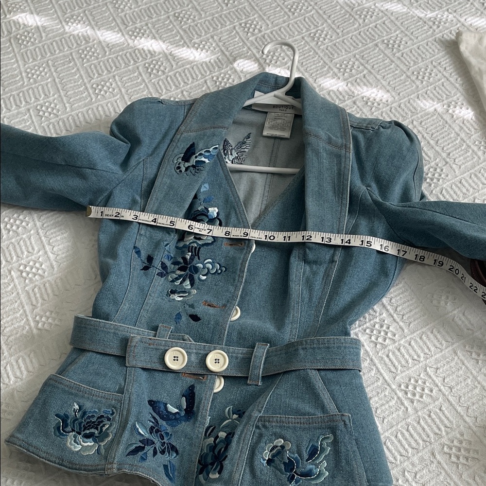 CHRISTIAN DIOR Embroidered flower butterfly Denim Jacket - Picture 6 of 17